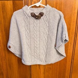 Hope and Henry Gray Cable Knit Little Girl poncho